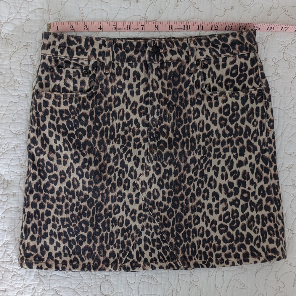 Rails Leopard-Print Denim Mini Skirt Size 28 ๐ - Picture 7 of 9